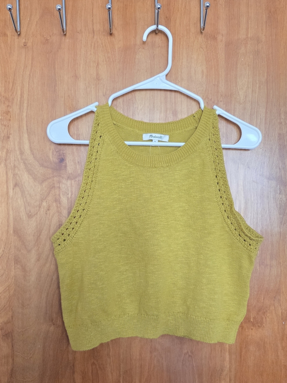 Madewell Chartreuse Knit Cropped Tank